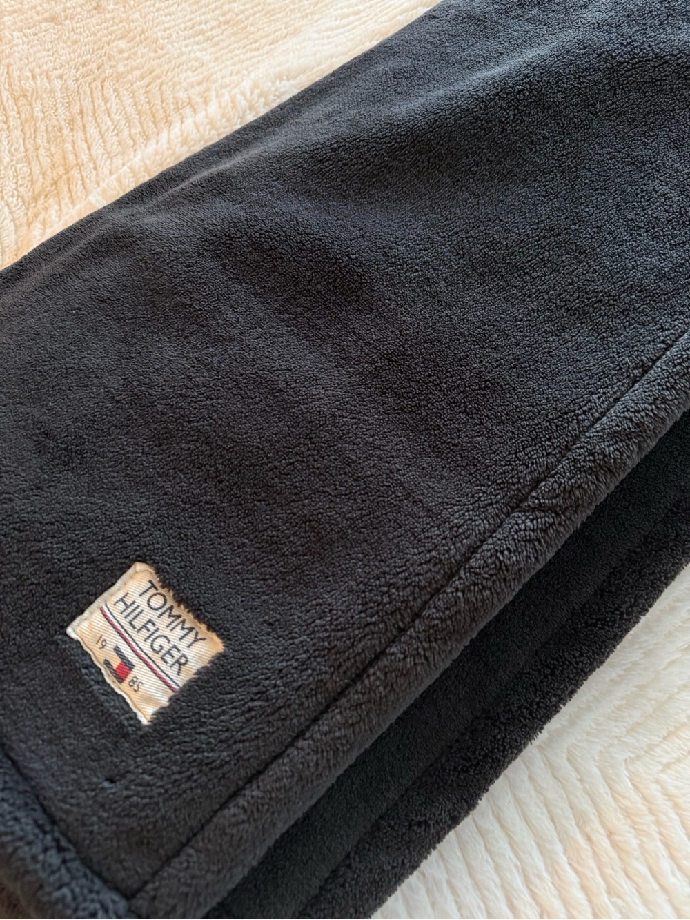 Tommy Hilfiger Deep Brown Plush Fleece Throw